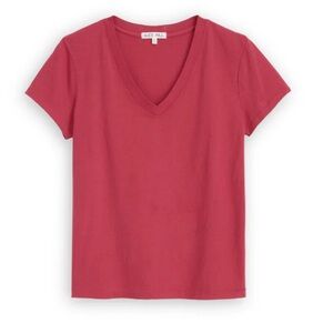 Alex Mill - Elliott V-Neck Tee in Broken Cotton (Cranberry) small, NWT
